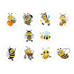 Vinyl Bee Stickers  - Assorted